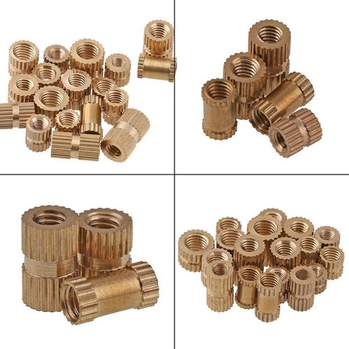 M2 M2.5 M3 M4 M6 Brass Cylinder Knurled Threaded Round Insert Embedded Nuts - 第 1/4 張圖片