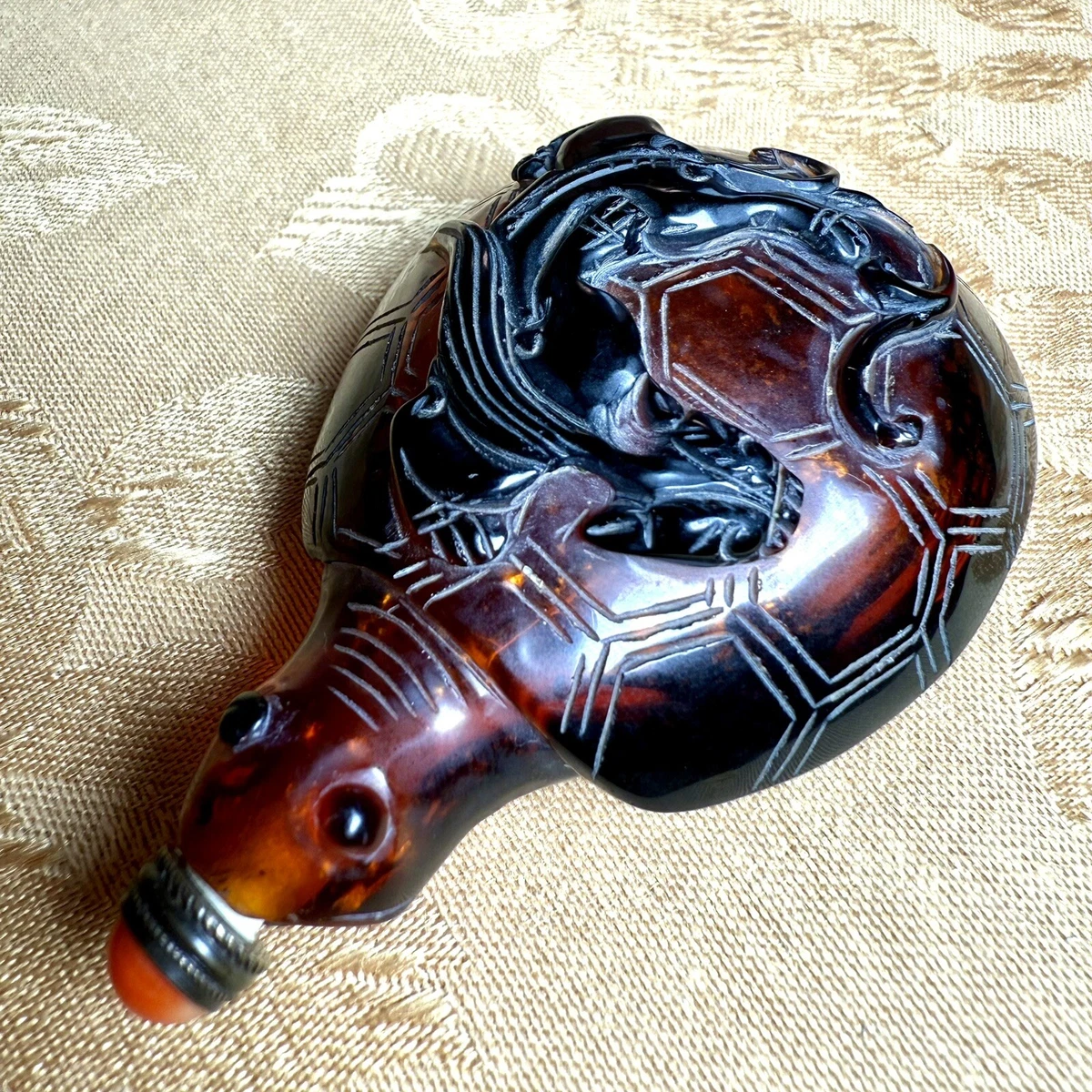 琥珀主要古董中国鼻烟壶| eBay