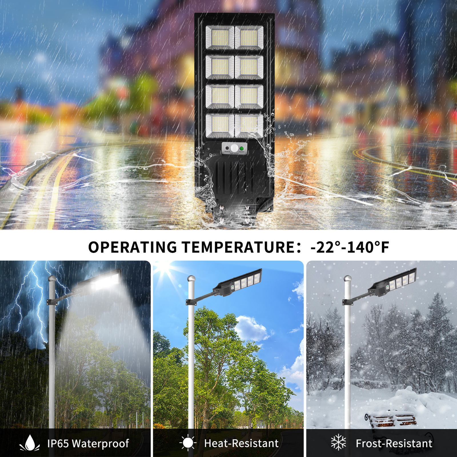 Solar LED Straßenbeleuchtung mit Bewegungsmelder Hofbeleuchtung