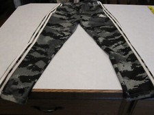 Adidas Youth Digital Camo 3 Stripe Jogger Sweatpants Ankle Zip Gray/Black Size L