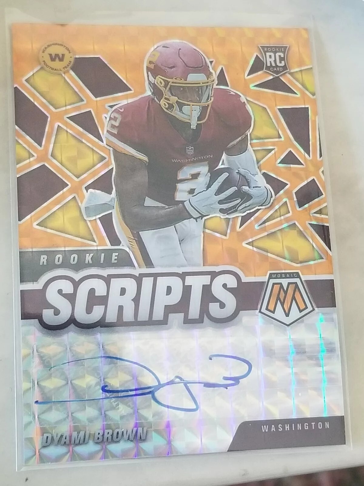 Dyami Brown Panini Mosaic Rookie Scripts #23 Gold