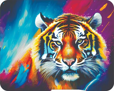 Tiger Face Jungle Wildlife Mouse Pad Stunning Photos AI Drawing Mousepad