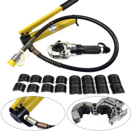 6T Hydraulic Pipe Crimper Plumbing Crimping Tool TH16-32mm V12-28mm Jaws - Afbeelding 1 van 13