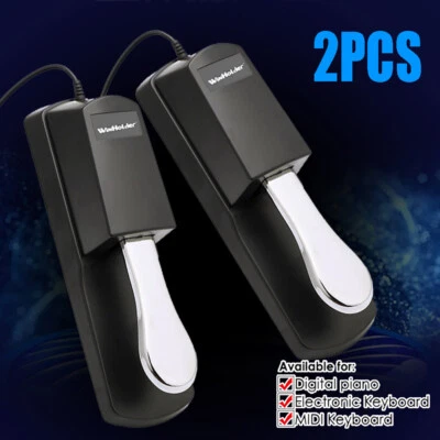 WINHOLDER 2X Yamaha Keyboard Digital Piano Damper Sustain Foot Pedal With Polarity Switch