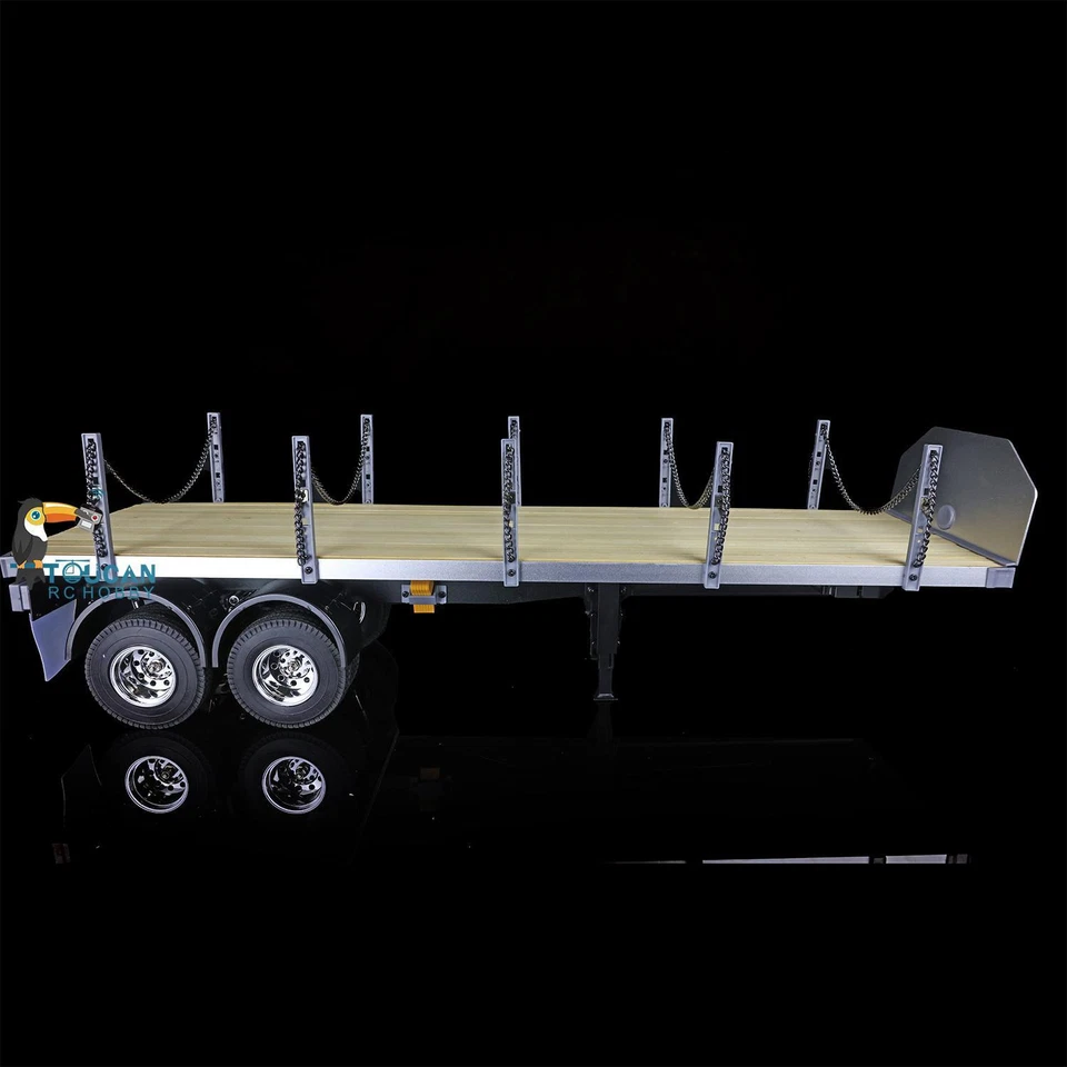 TOUCANRC 1/14 Scale 2Axle RC Tractor Flatbed Semi Trailer Truck for DIY Model - Image 3 of 4