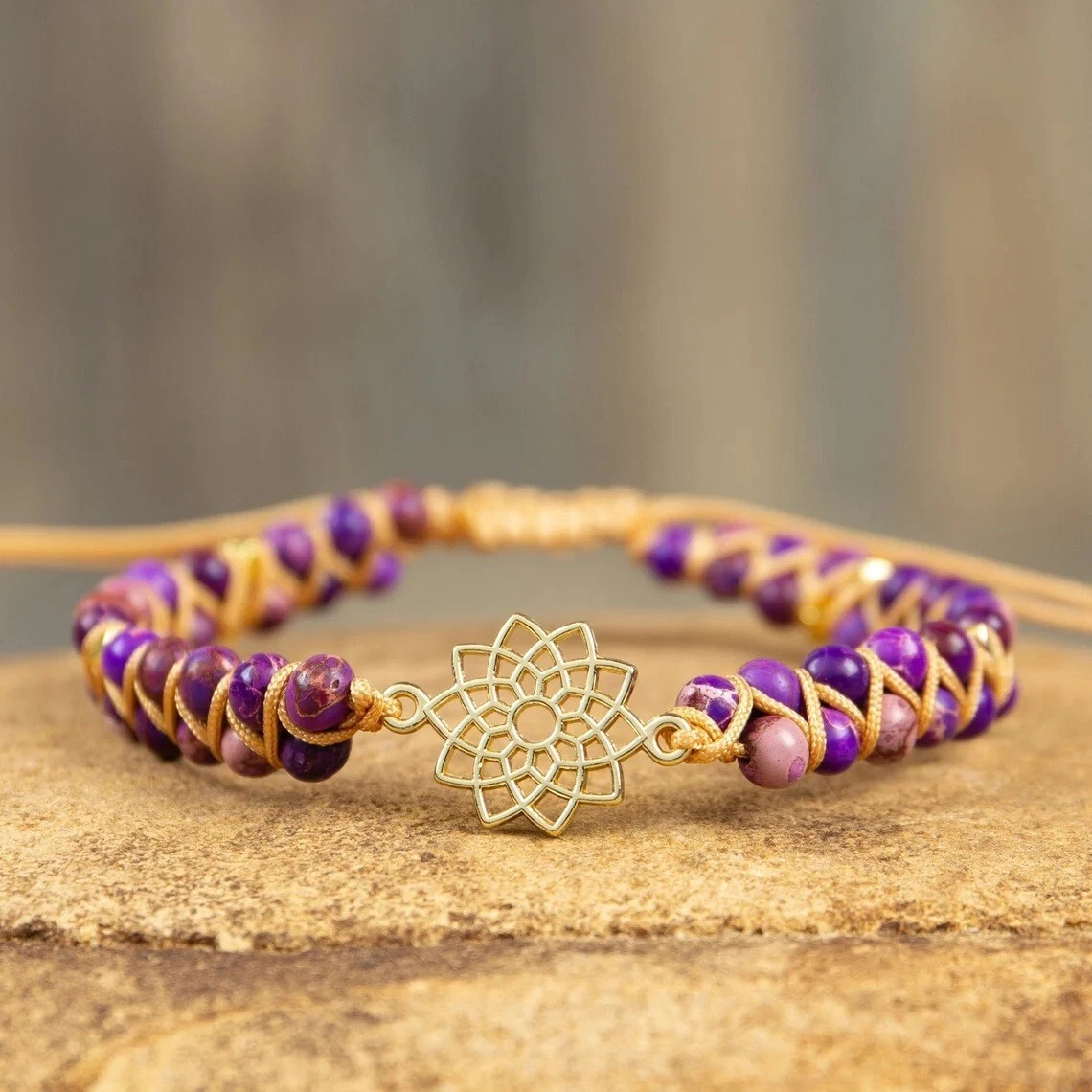 Purple online stone bracelet