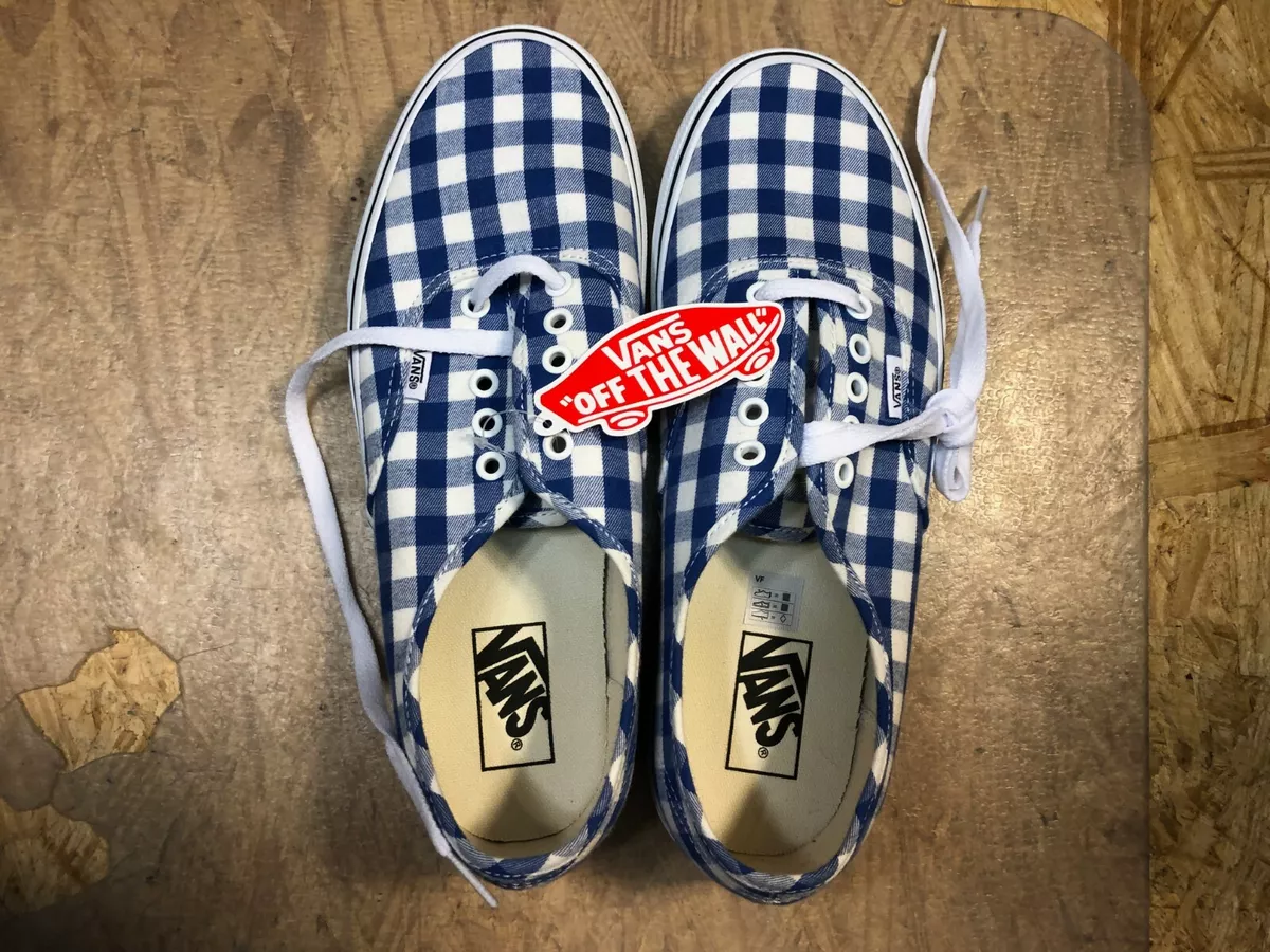 Vans blue gingham cheap