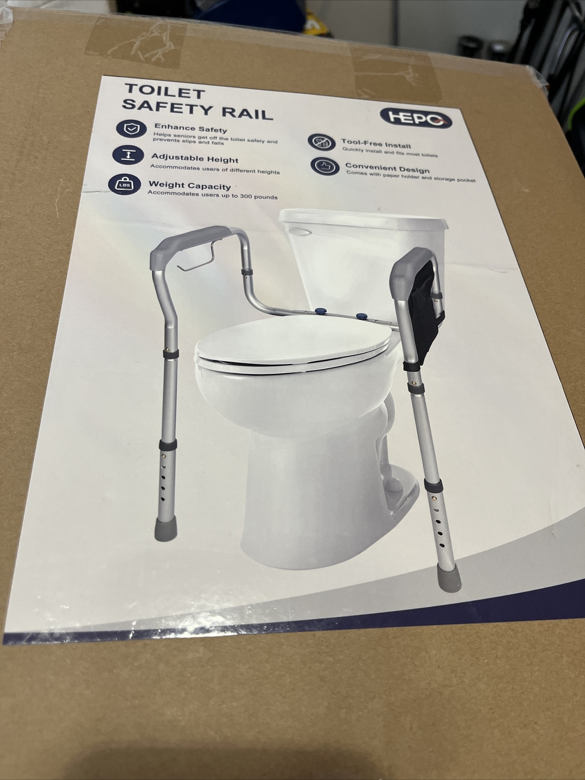 Toilet Safety Rails HEPO Tool Free Installation 7237 Handicap