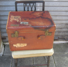 Antique leather Luggage multi hat trunk ,John Pound rare. Unrestored. C 1900