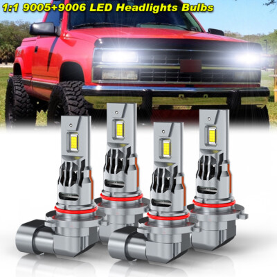 4Pcs Luces Fuertes Para Auto Coche Luz Carro Bulbs 9005+H11 LED Super