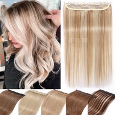One Piece Thick 100 Real Clip in Remy Human Hair Extensions Full Head Highlight