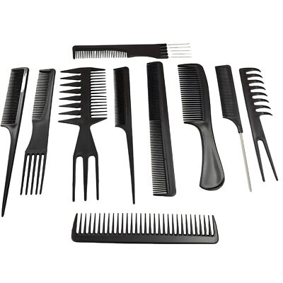 10 Pcs Comb Set for Hair Stylists - Professional Variety Pack with Combs for All