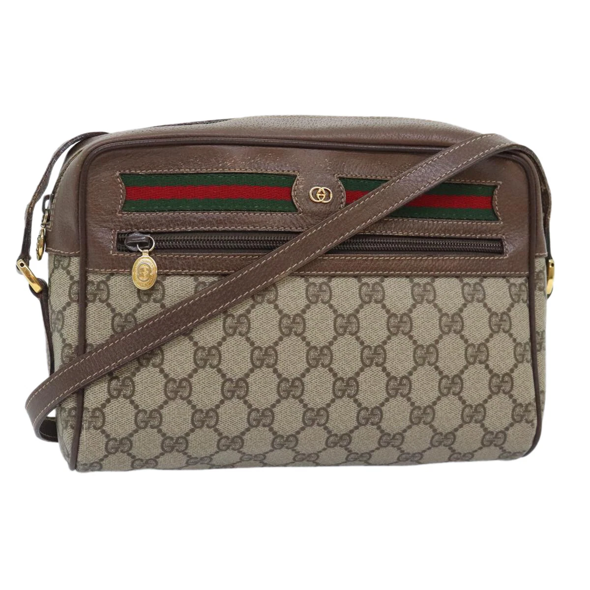 Sac à bandoulière GUCCI GG Supreme Web Sherry Line PVC beige 001 113 6472 authentique ep5821