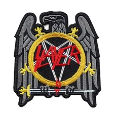 Slayer Eagle Logo Embroidered Iron On Patch - Heavy Metal Rock Band Badge