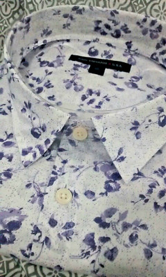 NWT John Varvatos Star USA men's size L Short Sleeve Button Down Shirt Abstract