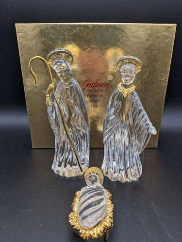 Gorham Kristall Krippe Heilige Familie Maria Jesus Josef mit Originalkarton - Bild 2 von 19
