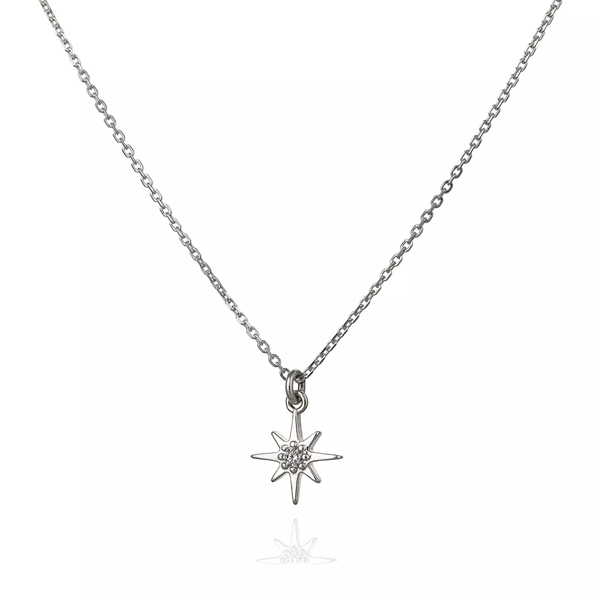 Sterling Silver North Star Necklace For Women Cubic Zirconia Star Necklace  Gifts | eBay