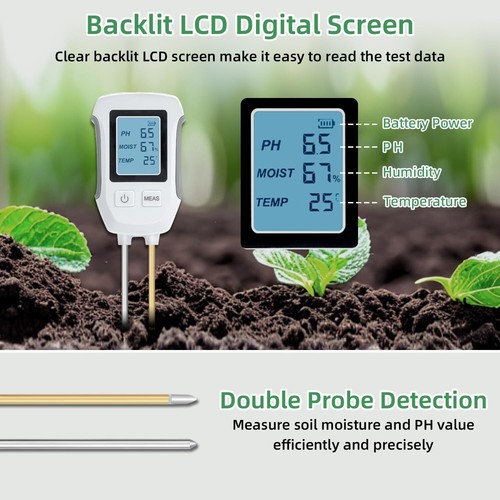 3 in1 Tester Temperature Light Water Moisture Humidity Soil PH Garden Test Meter - Picture 3 of 11
