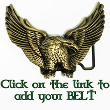 Flying Eagle Belt Buckle Cowboy Western Indian American Eagle Bronzed Finish