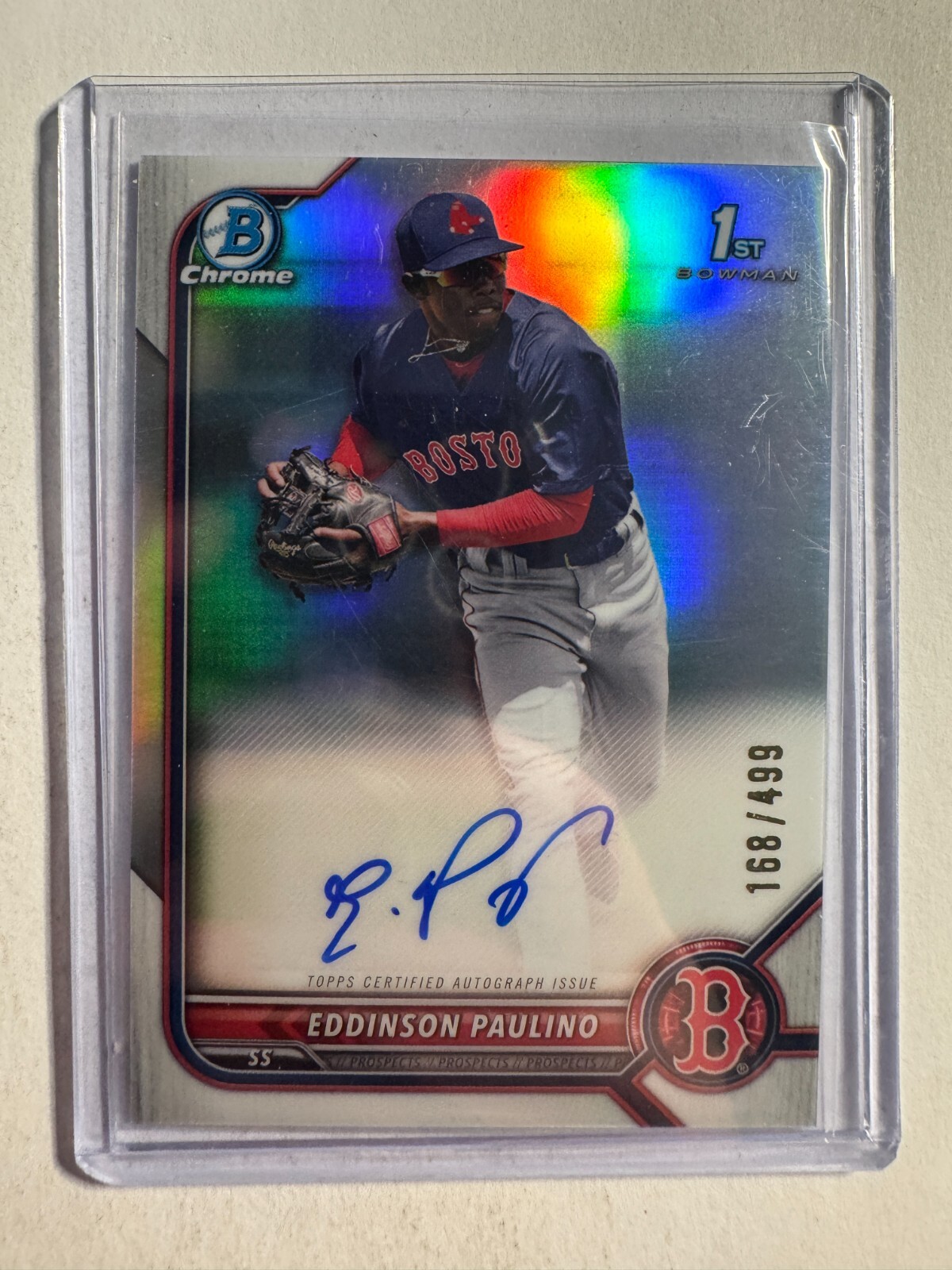 K302,163- 2022 Bowman Chrome Prospect Auto Refractor #CPAEP Eddinson Paulino/499