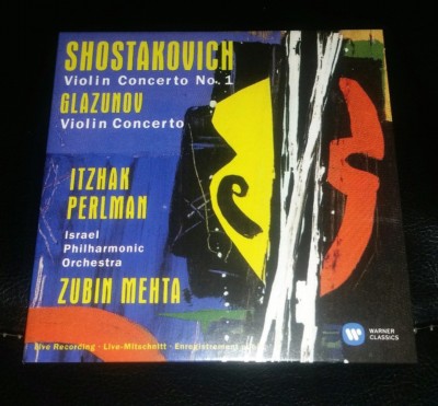 Perlman Mehta SHOSTAKOVICH / GLAZUNOV Violin Concertos CD Warner Classics