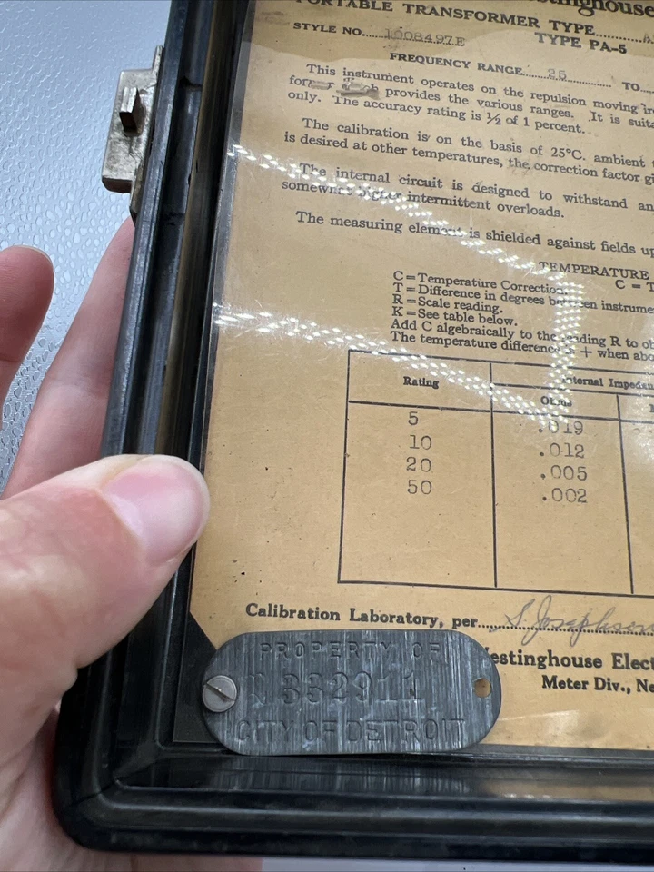 Transformador portátil Westinghouse tipo AMÍMETRO tipo PA-5 frequência 25-135 ciclos - Imagem 4 de 4