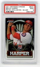 2011 BOWMAN CHROME #BCE1 BRYCE HARPER RETAIL EXCLUSIVES SILVER ROOKIE PSA 9 MINT