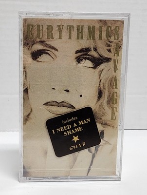 Vintage 1987 EURYTHMICS Savage Cassette Tape BRAND NEW, Sealed - HYPE STICKER