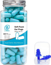 Soft Foam Ear Plugs for Sleeping, 60 Pairs, 38Db SNR, Lake Blue