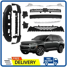 Heavy-Duty ABS Front Bumper Cover Kit Fits 2021-2023 Jeep Grand Cherokee L