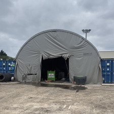 Shelter-It Grey Fabric Storage Shelter Marquee Arch Tent Structure with