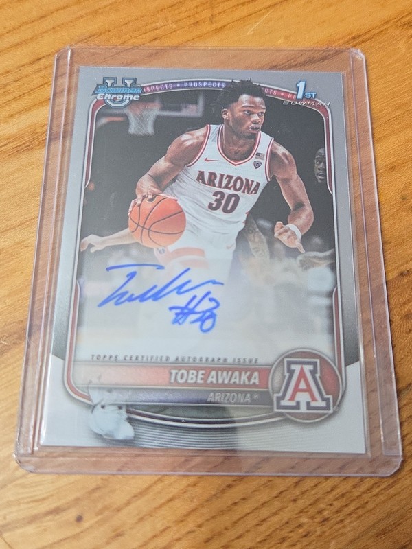 2025-26 Bowman Chrome U Basketball Tobe Awaka CPA-TA Arizona Wildcats Auto 1st