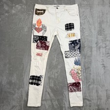 Embellish NYC Mens White Patchwork Graphic Di...
