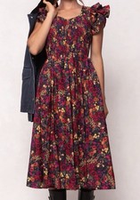 Ivy City Co Hattie dress “Night Garden" Print dark floral pattern Sz-XL