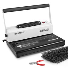 MAKEASY Coil Spiral Binding Machine - Manual Hole Punch 120 Plastic Coils Xmas
