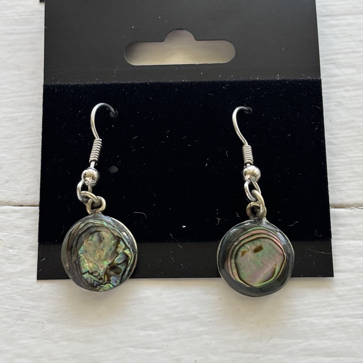 Abalone Shell Earrings 2 Pr Stud Dangle Drop Natu… - image 2