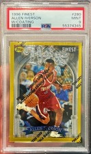 1996-97 Topps Finest Allen Iverson Rookie GOLD Rare Heirs Coating #280 PSA 9 RC