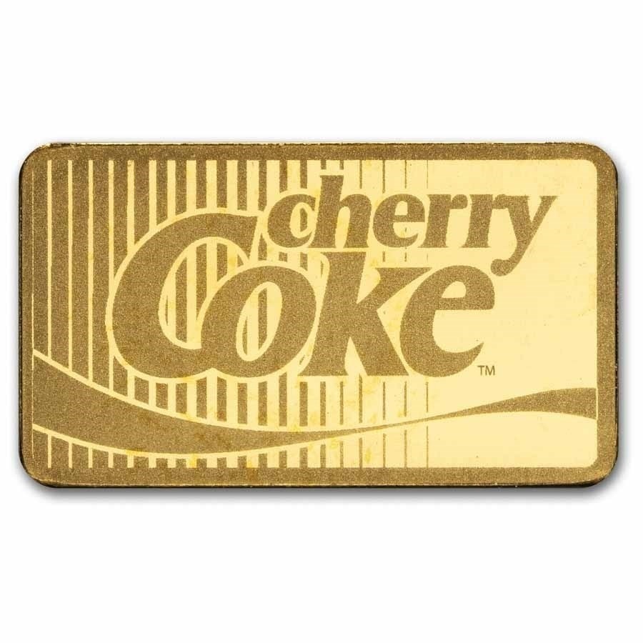 Cherry Coke - 1 gram BAR .9999 Fine Gold Bar Pamp Suisse COA  - In Stock