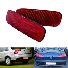 L+R Red Lens Cover Rear Bumper Reflector For Peugeot 607 2000-2010 Expert 2007+