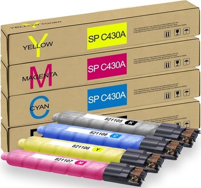 4 pk Toner SP C430A  CMYK Compatible w/ Ricoh SP C430dn, SP C431dn, SP C440dn ഓ