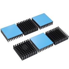 6 PCS Aluminum Heat Sink 35x35x10mm With Thermal Tape For CPU IC Cooler