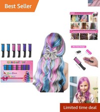 Hair Chalk Comb Temporary Dye for Kids, Washable Fun for Parties