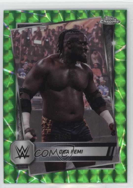 2025 Topps Chrome WWE Neon Green Geometric Refractor /75 Oba Femi #113