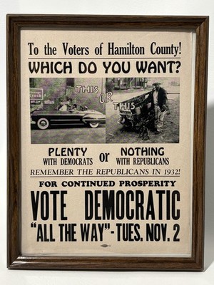1948 Democratic Party Campaign Flyer Hamilton County Tennessee US Election