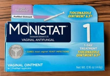 Monistat 1 Day Vaginal Antifungal Tioconazole 6.5% Prefilled Ointment 02/26 2