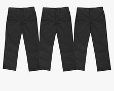 Boy's Stretch Slim Fit School Uniform Chino Pants NEW 3 PACK Size 7 Slim Black