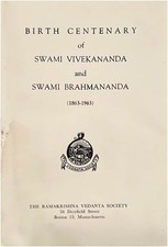 Vedanta Society. Birth Centenary of Swami Vivekananda. Boston 1963. Hindu book.