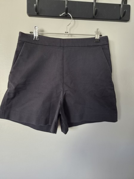 Witchery Tailored Cotton Blend Shorts Black Size 8 High Rise Smart Casual
