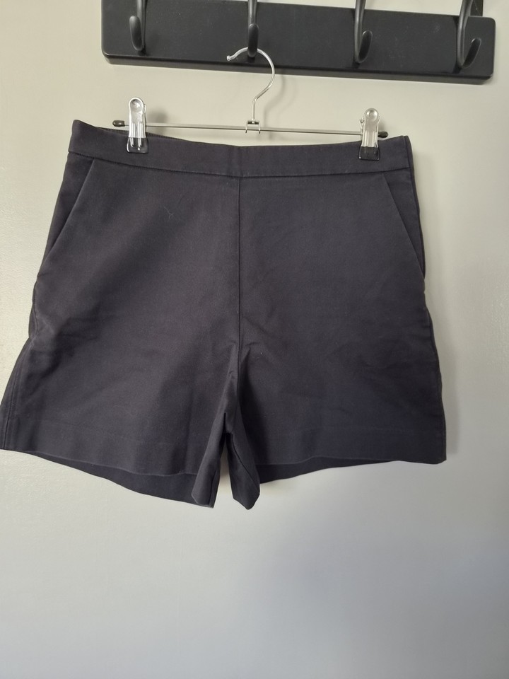 Witchery Tailored Cotton Blend Shorts Black Size 8 High Rise Smart Casual