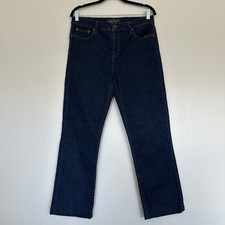 Lauren Ralph Lauren Women's Dark Wash Classic Straight Jeans Size 10 Mid Rise